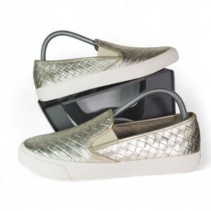 Sperry Top-Sider Seaside Embossed Weave Slip-on Sneakers Gold STS82589 Women's 9